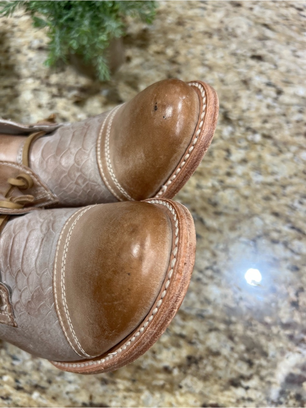 Freebird Mabel Taupe Multi Leather Western-Inspired Slip-On Oxford Loafer 10 - Picture 8 of 14